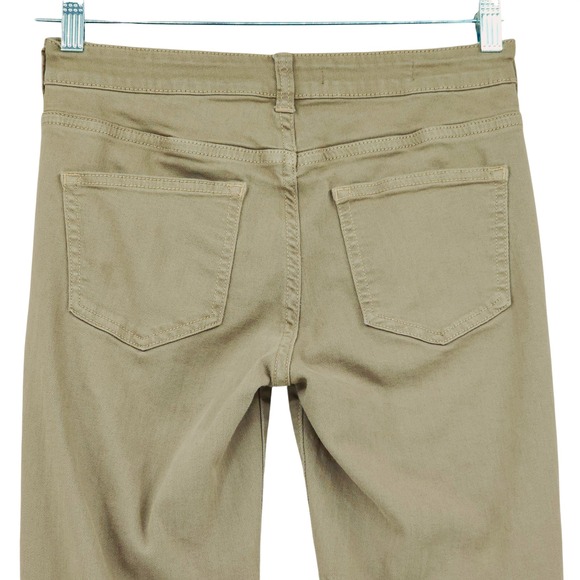 Pilcro Bootcut Jeans 25 Women Green Khaki High Rise Skinny Patch Pocket Flare - Picture 10 of 12